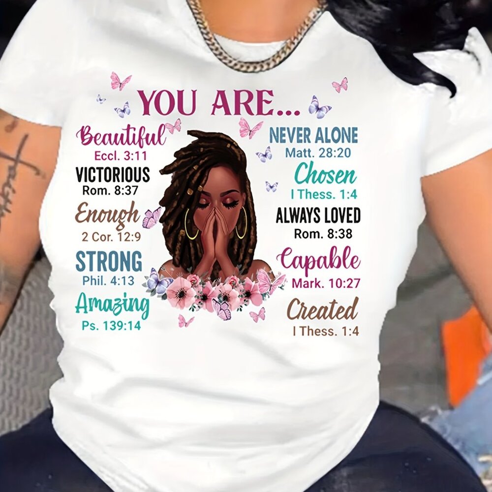 Crew Neck T-Shirt, Casual Short Sleeve Top